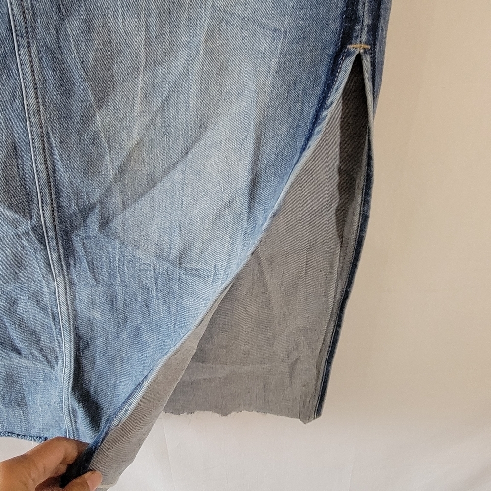 Sam Edelman THE MARIBELLE Denim Skirt Sz 29 Side Slit Y2K Minimalist Festival - Picture 5 of 12